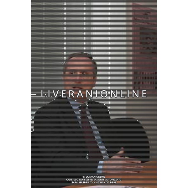 21-04-2005 MILANO REDAZIOE DELLA GAZZETTA DELLO SPORT OSPITE IL PRESIDENTE DELLA LAZIO CALCIO CLAUDIO LOTITO MELLA FOTO CLAUDIO LOTITO AG ALDO LIVERANI SAS