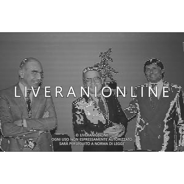 Neg- RETROSPETTIVA ADRIANO GALLIANI , Dirigente Sportivo Calcio Nella foto ADRIANO GALLIANI amministratore delegato MILAN con Antonio Matarrese e Luciano Nizzola nell\'anno 1987/1988 AG ALDO LIVERANI
