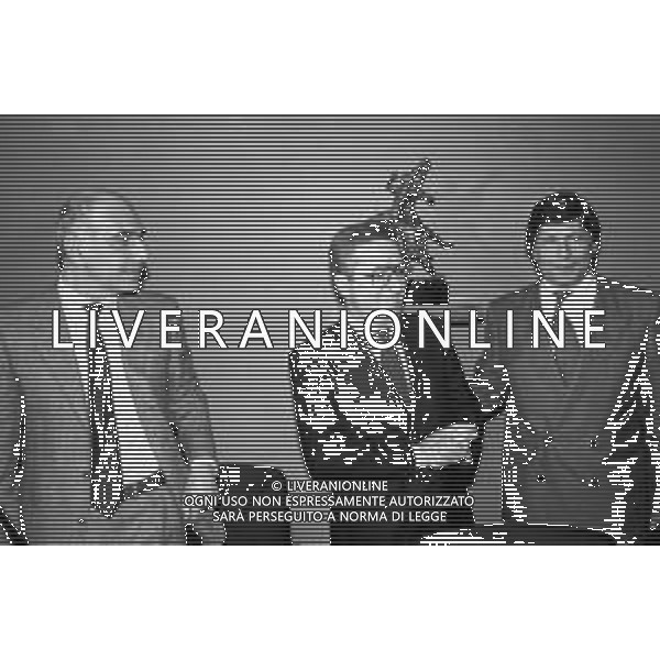 Neg- RETROSPETTIVA ADRIANO GALLIANI , Dirigente Sportivo Calcio Nella foto ADRIANO GALLIANI amministratore delegato MILAN con Antonio Matarrese e Luciano Nizzola nell\'anno 1987/1988 AG ALDO LIVERANI