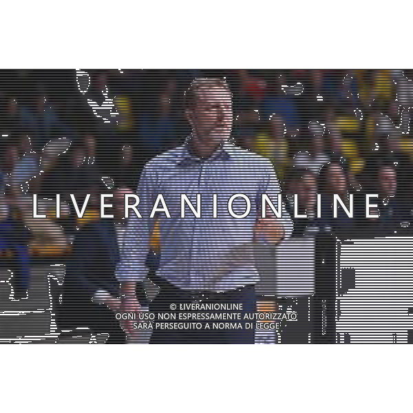 TVRG Cantu\' vs Cividale nella foto Devis Cagnardi allenatore Cantu\' Acqua San Bernardo Cantu\' vs UEB Gesteco Cividale Desio (MB) 07-05-2024 PalaFitLine Campionato Serie A2 - gara 2 quarti di finale Tabellone Oro foto Roberto Garavaglia/Agenzia Aldo Liverani sas