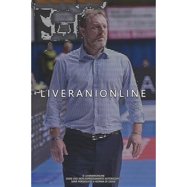 TVRG Cantu\' vs Cividale nella foto Devis Cagnardi allenatore Cantu\' Acqua San Bernardo Cantu\' vs UEB Gesteco Cividale Desio (MB) 07-05-2024 PalaFitLine Campionato Serie A2 - gara 2 quarti di finale Tabellone Oro foto Roberto Garavaglia/Agenzia Aldo Liverani sas
