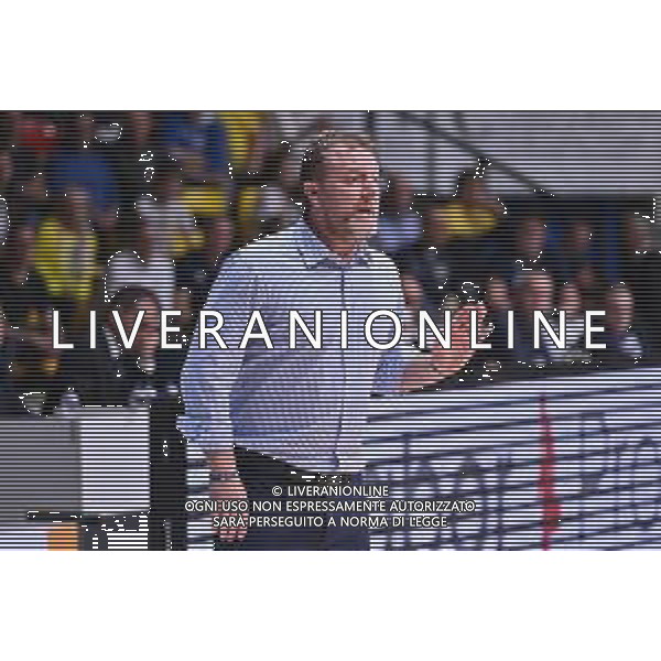 TVRG Cantu\' vs Cividale nella foto Devis Cagnardi allenatore Cantu\' Acqua San Bernardo Cantu\' vs UEB Gesteco Cividale Desio (MB) 07-05-2024 PalaFitLine Campionato Serie A2 - gara 2 quarti di finale Tabellone Oro foto Roberto Garavaglia/Agenzia Aldo Liverani sas