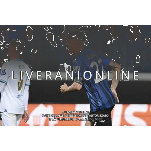 TVRG Atalanta vs Olympique Marsiglia nella foto Matteo Ruggeri (Atalanta) esulta dopo il gol del 2 a 0 Bergamo 09-05-2024 Gewiss Stadium UEFA Europa League - semifinale gara di ritorno foto Roberto Garavaglia/Agenzia Aldo Liverani sas/ AGENZIA ALDO LIVERANI SAS