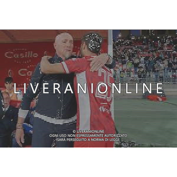 TVEM coach Rolando Maran of Brescia Calcio and Raffaele Pucino of SSC Bari during the Italian Serie BKT match between SSC Bari vs Brescia Calcio on 10 May 2024 at the San Nicola stadium in Bari, Italy. Photo by Emmanuele Mastrodonato/ag. Aldo Liverani sas/ AGENZIA ALDO LIVERANI SAS