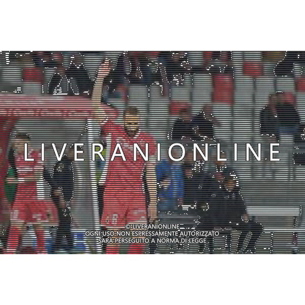 TVEM Valerio Di Cesare of SSC Bari celebrates after scoring a goal during the Italian Serie BKT match between SSC Bari vs Brescia Calcio on 10 May 2024 at the San Nicola stadium in Bari, Italy. Photo by Emmanuele Mastrodonato/ag. Aldo Liverani sas/ AGENZIA ALDO LIVERANI SAS
