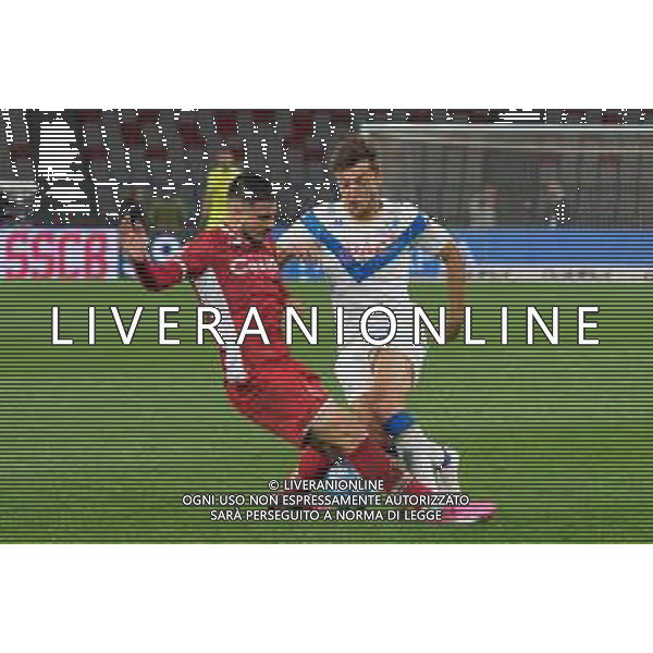 TVEM Matthieu Huard of Brescia Calcio in action against Gennaro Acampora of SSC Bari during the Italian Serie BKT match between SSC Bari vs Brescia Calcio on 10 May 2024 at the San Nicola stadium in Bari, Italy. Photo by Emmanuele Mastrodonato/ag. Aldo Liverani sas/ AGENZIA ALDO LIVERANI SAS