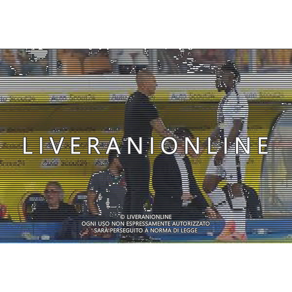 TVEM coach Fabio Cannavaro of Udinese Calcio and Festy Ebosele of Udinese Calcio during the Italian soccer Serie A match US Lecce vs Udinese on May 13, 2024 at Via del Mare Stadium in Lecce, Italy. Photo Emmanuele Mastrodonato/agenzia Liverani/AGENZIA ALDO LIVERANI SAS
