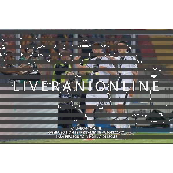 TVEM Lazar Samardzic of Udinese Calcio celebrates after scoring a goal with Nehuen Perez of Udinese Calcio during the Italian soccer Serie A match US Lecce vs Udinese on May 13, 2024 at Via del Mare Stadium in Lecce, Italy. Photo Emmanuele Mastrodonato/agenzia Liverani/AGENZIA ALDO LIVERANI SAS