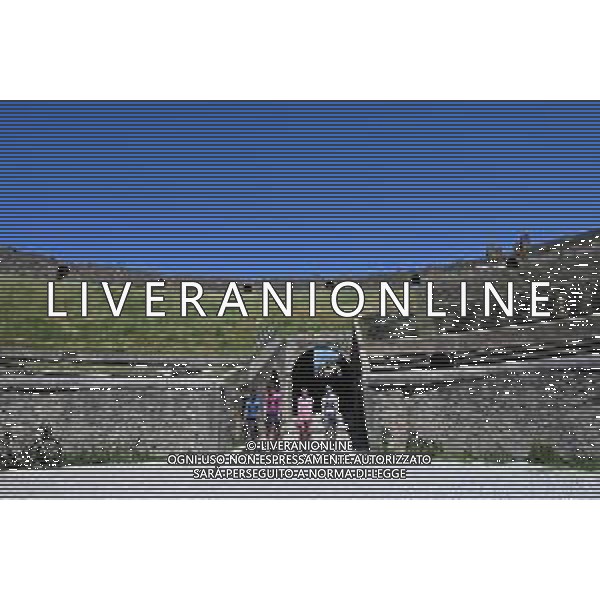 14-05-2024 Giro D\'italia; Tappa 10 Pompei - Bocca Della Selva; 2024, Uae Team Emirates; 2024, Lidl - Trek; 2024, Bora - Hansgrohe; 2024, Visma - Lease A Bike; Pogacar, Tadej; Milan, Jonathan; Martinez Poveda, Daniel Felipe; Uijtdebroeks, Cian; Pompei; ©SIROTTI / AGENZIA ALDO LIVERANI SAS