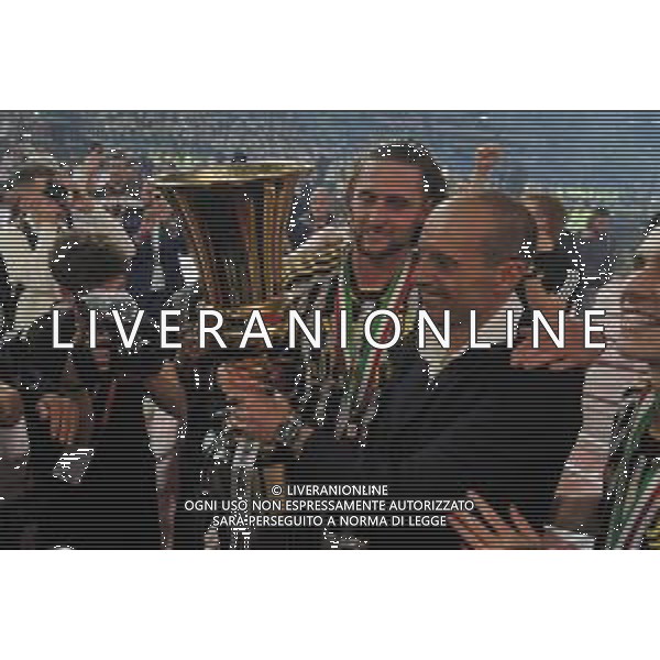 Atalanta vs Juventus - Coppa Italia Freccia Rossa - Finale - Stadio Olimpico - Roma 15-05-2024 nella foto Allegri e Rabiot con la coppa foto feerico gaetano-ag aldo liverani sas