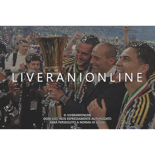 Atalanta vs Juventus - Coppa Italia Freccia Rossa - Finale - Stadio Olimpico - Roma 15-05-2024 nella foto Allegri e Rabiot con la coppa foto feerico gaetano-ag aldo liverani sas