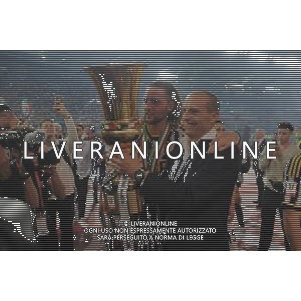 Atalanta vs Juventus - Coppa Italia Freccia Rossa - Finale - Stadio Olimpico - Roma 15-05-2024 nella foto Allegri e Rabiot con la coppa foto feerico gaetano-ag aldo liverani sas