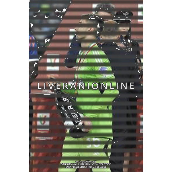 Atalanta vs Juventus - Coppa Italia Freccia Rossa - Finale - Stadio Olimpico - Roma 15-05-2024 nella foto Mattia Perin con la bottiglia di Ferrari foto federico gaetano-ag aldo liverani sas