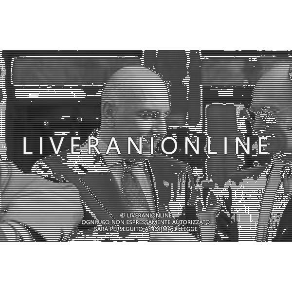 Neg- RETROSPETTIVA ADRIANO GALLIANI , Dirigente Sportivo Calcio Nella foto ADRIANO GALLIANI amministratore delegato MILAN nell\'anno 1992-1993 con RAMON MENDOZA Presidente del Real Madrid e Alberto Cerruti giornalista della Gazzetta dello Sport AG ALDO LIVERANI