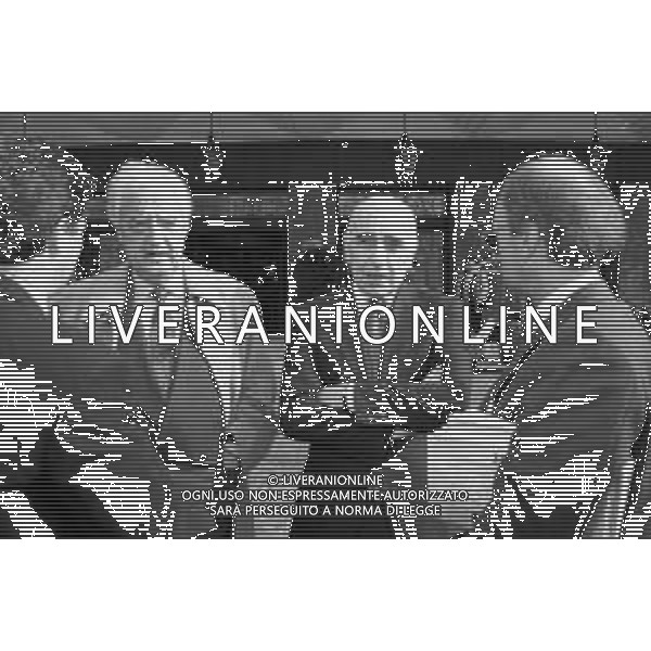 Neg- RETROSPETTIVA ADRIANO GALLIANI , Dirigente Sportivo Calcio Nella foto ADRIANO GALLIANI amministratore delegato MILAN nell\'anno 1992-1993 con RAMON MENDOZA Presidente del Real Madrid e Alberto Cerruti giornalista della Gazzetta dello Sport AG ALDO LIVERANI