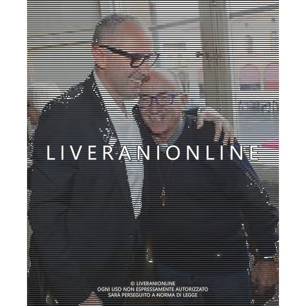 IMOLA 16 05 2024 COMUNE DI IMOLA CONSEGNATE A STEFANO DOMENICALI LA CHIAVE DELLA CITTA\' DI IMOLA NELLA FOTO STEFANO DOMENICALI PRESIDENTE FORMULA 1 CON DON NATALE TOMBA ©SANNA / AGENZIA ALDO LIVERANI