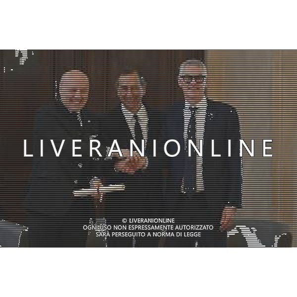 TVRG Ambrogino Inter nella foto da SX Giuseppe Marotta amministratore delegato sport Inter, Giuseppe Sala sindaco di Milano e Alessandro Antonello amministratore delegato corporate Inter Milano 17-05-2024 Inter premiata con l\'Ambrogino d\'Oro dopo la vittoria della seconda stella foto Roberto Garavaglia/Agenzia Aldo Liverani sas / AGENZIA ALDO LIVERANI SAS