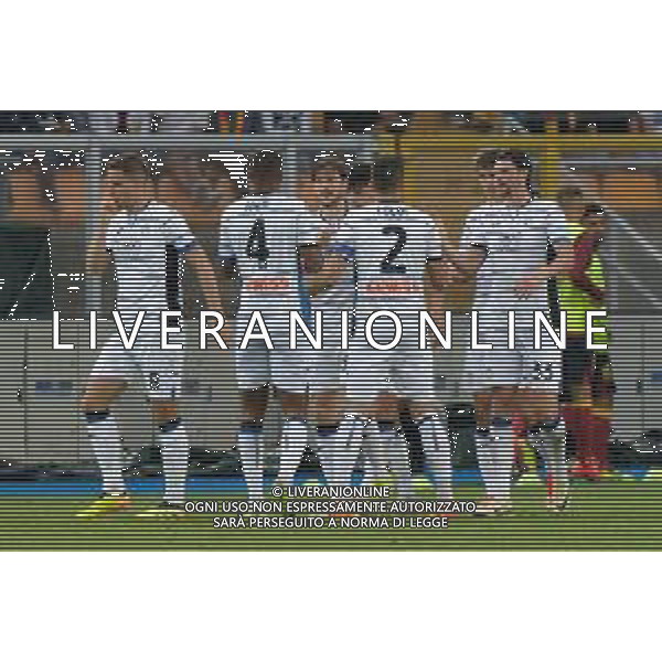 TVEM Charles De Ketelaere of Atalanta celebrates after scoring a goal with teammates during the Italian soccer Serie A match US Lecce vs Atalanta on May 18, 2024 at Via del Mare Stadium in Lecce, Italy. Photo Emmanuele Mastrodonato/agenzia Liverani / AGENZIA ALDO LIVERANI SAS