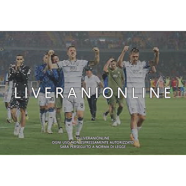 TVEM Mario Pasalic of Atalanta and Rafael Toloi of Atalanta celebrates the victory during the Italian soccer Serie A match US Lecce vs Atalanta on May 18, 2024 at Via del Mare Stadium in Lecce, Italy. Photo Emmanuele Mastrodonato/agenzia Liverani / AGENZIA ALDO LIVERANI SAS
