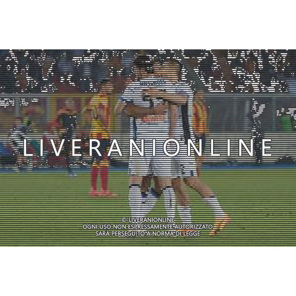 TVEM Isak Hien, Hans Hateboer and Rafael Toloi of Atalanta celebrates the victory during the Italian soccer Serie A match US Lecce vs Atalanta on May 18, 2024 at Via del Mare Stadium in Lecce, Italy. Photo Emmanuele Mastrodonato/agenzia Liverani / AGENZIA ALDO LIVERANI SAS