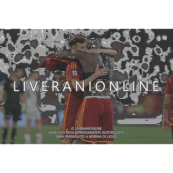Roma vs Genoa - Campionato Serie A TIM - 37 giornata - Stadio Olimpico - Roma 19-05-2024 nella foto Esultanza dopo Gol Lukaku romelu con El Shaarawy ©Federico Gaetano / AGENZIA ALDO LIVERANI SAS