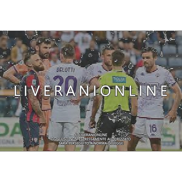 26-5-2024. Cagliari calcio-A.C.F. Fiorentina 38° giornata campionato calcio italiano Serie A 2023/2024, stadio Unipol Domus Cagliari. Foto Salvatore Moi/Agenzia Aldo Liverani s.as. Nella foto: Arbitro Alessandro Prontera di Bologna annulla gol del Cagliari ©MOI SALVATORE / AGENZIA ALDO LIVERANI SAS
