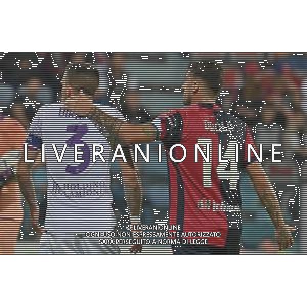 26-5-2024. Cagliari calcio-A.C.F. Fiorentina 38° giornata campionato calcio italiano Serie A 2023/2024, stadio Unipol Domus Cagliari. Foto Salvatore Moi/Agenzia Aldo Liverani s.as. Nella foto: Cristiano Biraghi Fiorentina, Alessandro Deiola Cagliari ©MOI SALVATORE / AGENZIA ALDO LIVERANI SAS