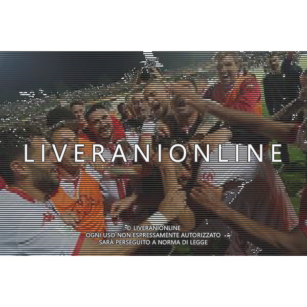 TVEM players of SSC Bari celebrates the victory during the Italian Serie BKT playout match between Ternana Calcio vs SSC Bari on 23 May 2024 at the Libero Liberati stadium in Bari, Italy. Photo by Emmanuele Mastrodonato/ag. Aldo Liverani s.a.s./ AGENZIA ALDO LIVERANI SAS