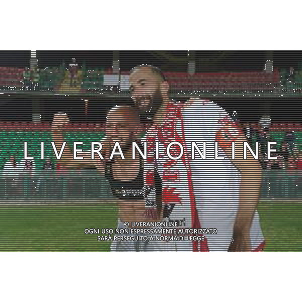 TVEM Valerio Di Cesare of SSC Bari celebrates the victory with Ahmad Benali of SSC Bari during the Italian Serie BKT playout match between Ternana Calcio vs SSC Bari on 23 May 2024 at the Libero Liberati stadium in Bari, Italy. Photo by Emmanuele Mastrodonato/ag. Aldo Liverani s.a.s./ AGENZIA ALDO LIVERANI SAS