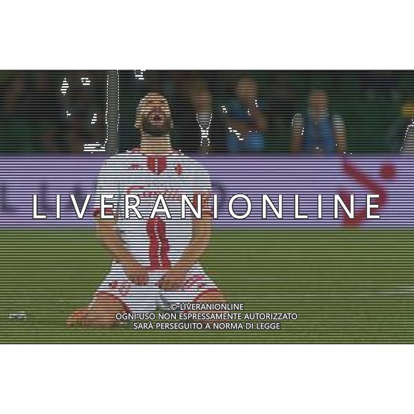 TVEM Valerio Di Cesare of SSC Bari celebrates the victory during the Italian Serie BKT playout match between Ternana Calcio vs SSC Bari on 23 May 2024 at the Libero Liberati stadium in Bari, Italy. Photo by Emmanuele Mastrodonato/ag. Aldo Liverani s.a.s./ AGENZIA ALDO LIVERANI SAS