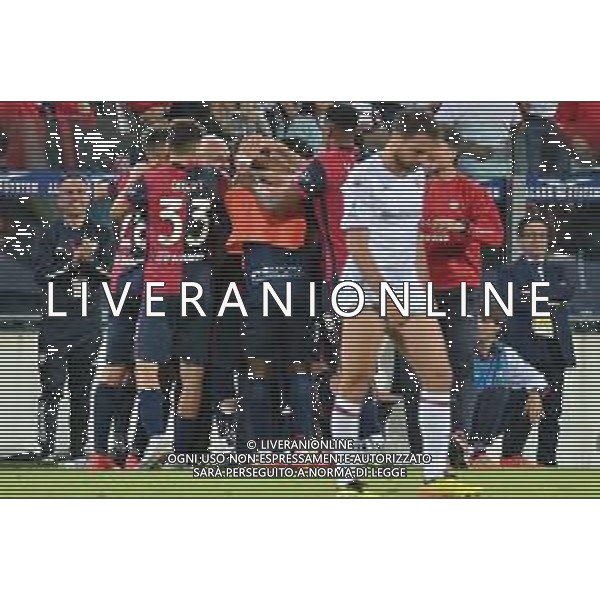 26-5-2024. Cagliari calcio-A.C.F. Fiorentina 38° giornata campionato calcio italiano Serie A 2023/2024, stadio Unipol Domus Cagliari. Foto Salvatore Moi/Agenzia Aldo Liverani s.as. Nella foto: Gol ed esultanza del Cagliari in casa contro Fiorentina. Segna: Alessandro Deiola Cagliari ©MOI SALVATORE / AGENZIA ALDO LIVERANI SAS