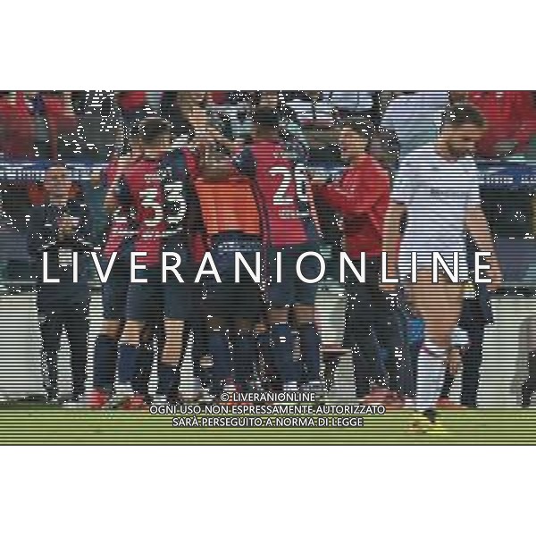 26-5-2024. Cagliari calcio-A.C.F. Fiorentina 38° giornata campionato calcio italiano Serie A 2023/2024, stadio Unipol Domus Cagliari. Foto Salvatore Moi/Agenzia Aldo Liverani s.as. Nella foto: Gol ed esultanza del Cagliari in casa contro Fiorentina. Segna: Alessandro Deiola Cagliari ©MOI SALVATORE / AGENZIA ALDO LIVERANI SAS