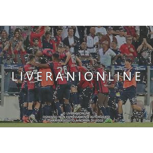 26-5-2024. Cagliari calcio-A.C.F. Fiorentina 38° giornata campionato calcio italiano Serie A 2023/2024, stadio Unipol Domus Cagliari. Foto Salvatore Moi/Agenzia Aldo Liverani s.as. Nella foto: Gol ed esultanza del Cagliari in casa contro Fiorentina. Segna: Alessandro Deiola Cagliari ©MOI SALVATORE / AGENZIA ALDO LIVERANI SAS