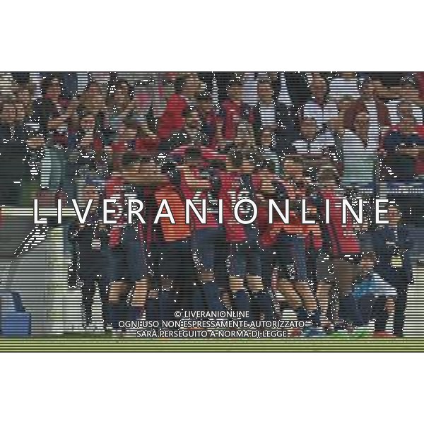 26-5-2024. Cagliari calcio-A.C.F. Fiorentina 38° giornata campionato calcio italiano Serie A 2023/2024, stadio Unipol Domus Cagliari. Foto Salvatore Moi/Agenzia Aldo Liverani s.as. Nella foto: Gol ed esultanza del Cagliari in casa contro Fiorentina. Segna: Alessandro Deiola Cagliari ©MOI SALVATORE / AGENZIA ALDO LIVERANI SAS