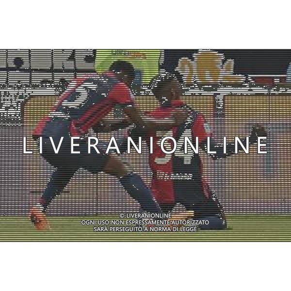 26-5-2024. Cagliari calcio-A.C.F. Fiorentina 38° giornata campionato calcio italiano Serie A 2023/2024, stadio Unipol Domus Cagliari. Foto Salvatore Moi/Agenzia Aldo Liverani s.as. Nella foto: Gol ed esultanza del Cagliari in casa contro Fiorentina. Segna: Kingstone Cagliari ©MOI SALVATORE / AGENZIA ALDO LIVERANI SAS