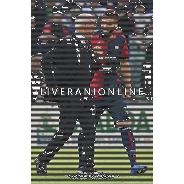26-5-2024. Cagliari calcio-A.C.F. Fiorentina 38° giornata campionato calcio italiano Serie A 2023/2024, stadio Unipol Domus Cagliari. Foto Salvatore Moi/Agenzia Aldo Liverani s.as. Nella foto: Claudio Ranieri allenatore Cagliari, Leonardo Pavoletti Cagliari a fine gara ©MOI SALVATORE / AGENZIA ALDO LIVERANI SAS
