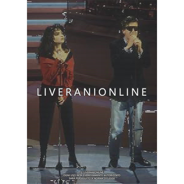 DIAP-RETROSPETTIVA ALEANDRO BALDI CANTANTE  NELLA FOTO ALEANDRO BALDI CON FRANCESCA ALOTTA AL FESTIVAL DI SANREMO NELL\'ANNO 1992 AG ALDO LIVERANI SAS 