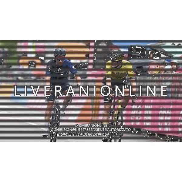 24-05-2024 Giro D\'italia; Tappa 19 Mortegliano - Sappada; 2024, Groupama - Fdj; 2024, Visma - Lease A Bike; Paleni, Enzo; Van Dijke, Tim; Sappada; ©SIROTTI / AGENZIA ALDO LIVERANI