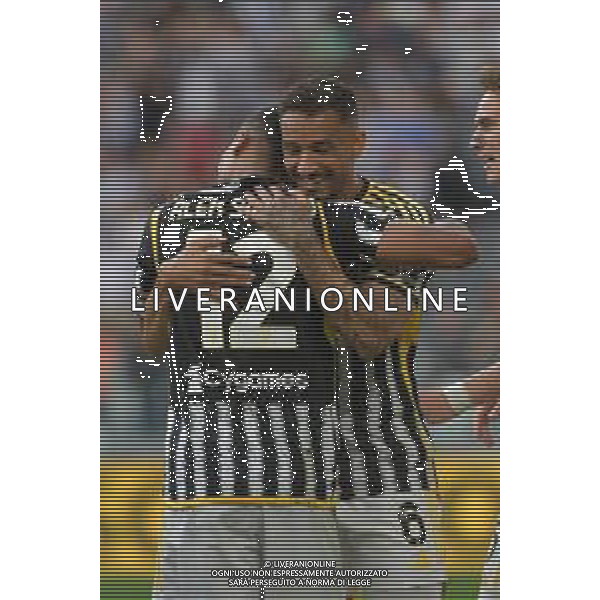 TVMV-Torino 25.05.2024 Allianz Stadium ©Manuela Viganti/Agenzia Aldo Liverani Juventus vs Monza Campionato Calcio Serie A TIM 2023/2024 38a giornata Nella foto: esultanza alex sandro e danilo ©Viganti / AGENZIA ALDO LIVERANI SAS