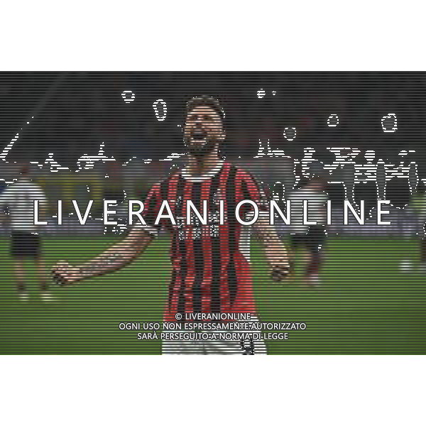 Milan vs Salernitana nella foto Olivier Giroud (Milan) esulta dopo il gol del 2 a 0 Milano 25-05-2024 Stadio Giuseppe Meazza - San Siro Campionato Serie A TIM - 38a giornata foto Roberto Garavaglia/Agenzia Aldo Liverani sas/ AGENZIA ALDO LIVERANI SAS