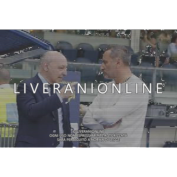 Giuseppe Marotta Executive Officer Sport of Inter FC and Maurizio Setti Chairman of Hellas Verona FC speaks during Hellas Verona FC vs Internazionale FC, 38° Serie A Tim 2023-24 game at Marcantonio Bentegodi Stadium in Verona (VR), Italy, on May 26, 2024. (Photo by Davide Casentini) / AGENZIA ALDO LIVERANI SAS