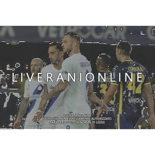 Marko Arnautovic of Inter FC celebrates after scoring during Hellas Verona FC vs Internazionale FC, 38° Serie A Tim 2023-24 game at Marcantonio Bentegodi Stadium in Verona (VR), Italy, on May 26, 2024. (Photo by Davide Casentini) / AGENZIA ALDO LIVERANI SAS