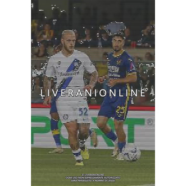 Federico Dimarco of Inter FC play the ball during Hellas Verona FC vs Internazionale FC, 38° Serie A Tim 2023-24 game at Marcantonio Bentegodi Stadium in Verona (VR), Italy, on May 26, 2024. (Photo by Davide Casentini) / AGENZIA ALDO LIVERANI SAS