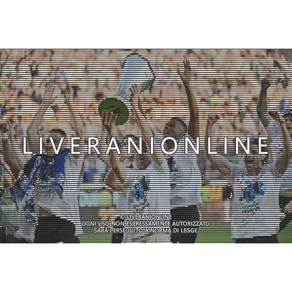 TVRG Atalanta vs Torino nella foto i giocatori dell\'Atalanta festeggiano la vittoria della UEFA Europa League Bergamo 26-05-2024 Gewiss Stadium Campionato Serie A TIM - 38a giornata foto Roberto Garavaglia/Agenzia Aldo Liverani sas / AGENZIA ALDO LIVERANI SAS
