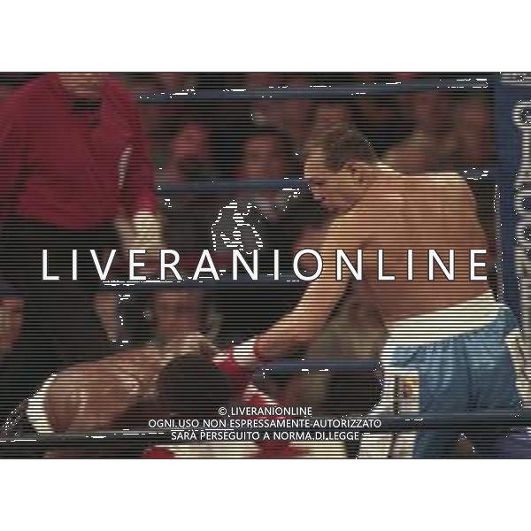 NEG-17-11-1997 FERRARA INCONTRO DI BOXE TRA ALESSANDRO DURAN E PETER MALINGA NELLA FOTO ALESSANDRO DURAN E PETER MALINGA AG ALDO LIVERANI SAS