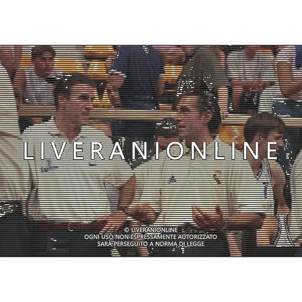 NEG-1999 REAL MADRID BASKET NELLA FOTO SERGIO SCARIOLO ALLENATORE REAL MADRID BASKET CON CARLO RECALCATI ALLENATORE PAF BOLOGNA AG ALDO LIVERANI SAS