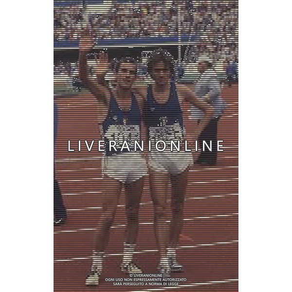 DIAP-RETROSPETTIVA GIOVANNI POLI ATLETA NELLA FOTO GIOVANNI POLI CON MARCHESI ANNO 1982 AG ALDO LIVERANI SAS