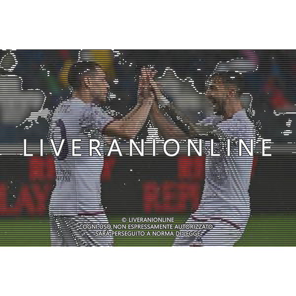 TVRG Atalanta vs Fiorentina nella foto Andrea Belotti (Fiorentina) e Gaetano Castrovilli (Fiorentina) esultano dopo il gol dell\'1 a 0 Bergamo 02-06-2024 Gewiss Stadium Campionato Serie A TIM - recupero della 29a giornata foto Roberto Garavaglia/Agenzia Aldo Liverani sas / AGENZIA ALDO LIVERANI SAS