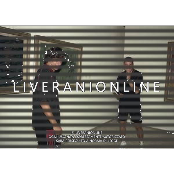 NEG-26-07-1999 MILANO PALAZZO DELLA PERMANENTE MOSTRA SUI 100 ANNI AC MILAN CALCIO NELLA FOTO DEMETRIO ALBERTINI CON ANDRIY SHEVCHENKO AG ALDO LIVERANI SAS