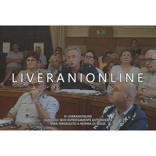 IMOLA 12 06 2024 CONSIGLIO COMUNALE Quadruplicamento Ferrovia Bologna-Castel Bolognese DIBATTITO PUBBLICO NUOVE LINEE FERROVIARIE PRESENTI ING E ARCH.DEL RFI SINDACI E I CITTADINI NELLA FOTO ANDREA MARTIGNANI RAPRESENTANTE DEI CITTADINI ©SANNA/AGENZIA ALDO LIVERANI SAS